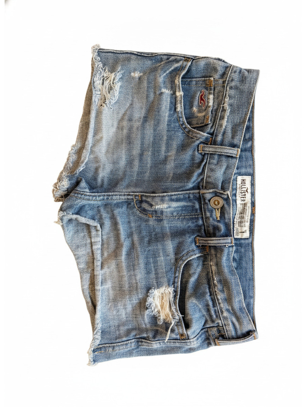 Hollister Distressed Denim Cutoff Shorts Blue Size 1 Frayed Hem